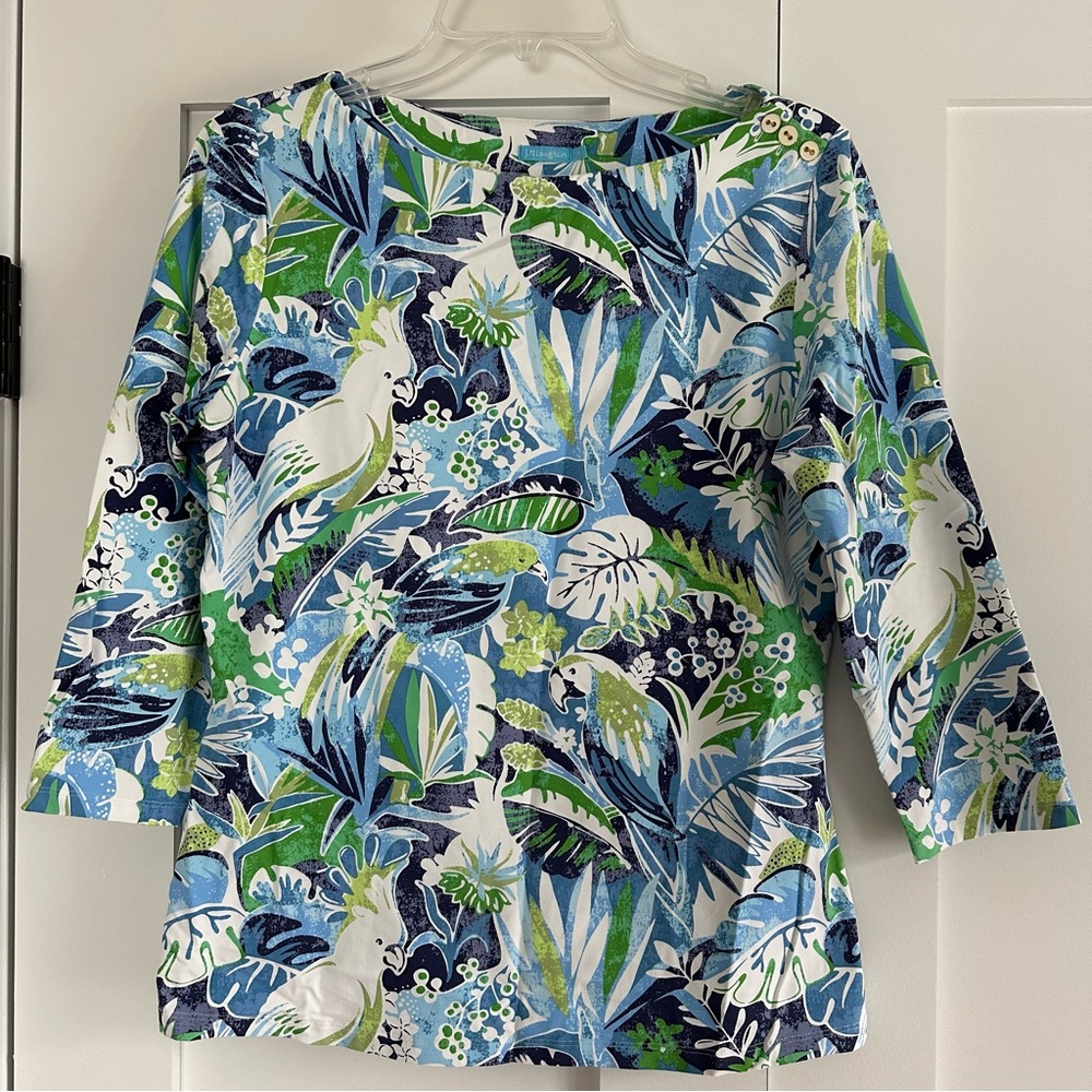 Like New! J. McLaughlin Tropical Print Boat Neck